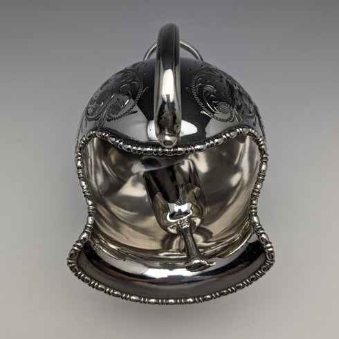 英国アンティーク シルバープレート製 シュガーボウル スコップ付き